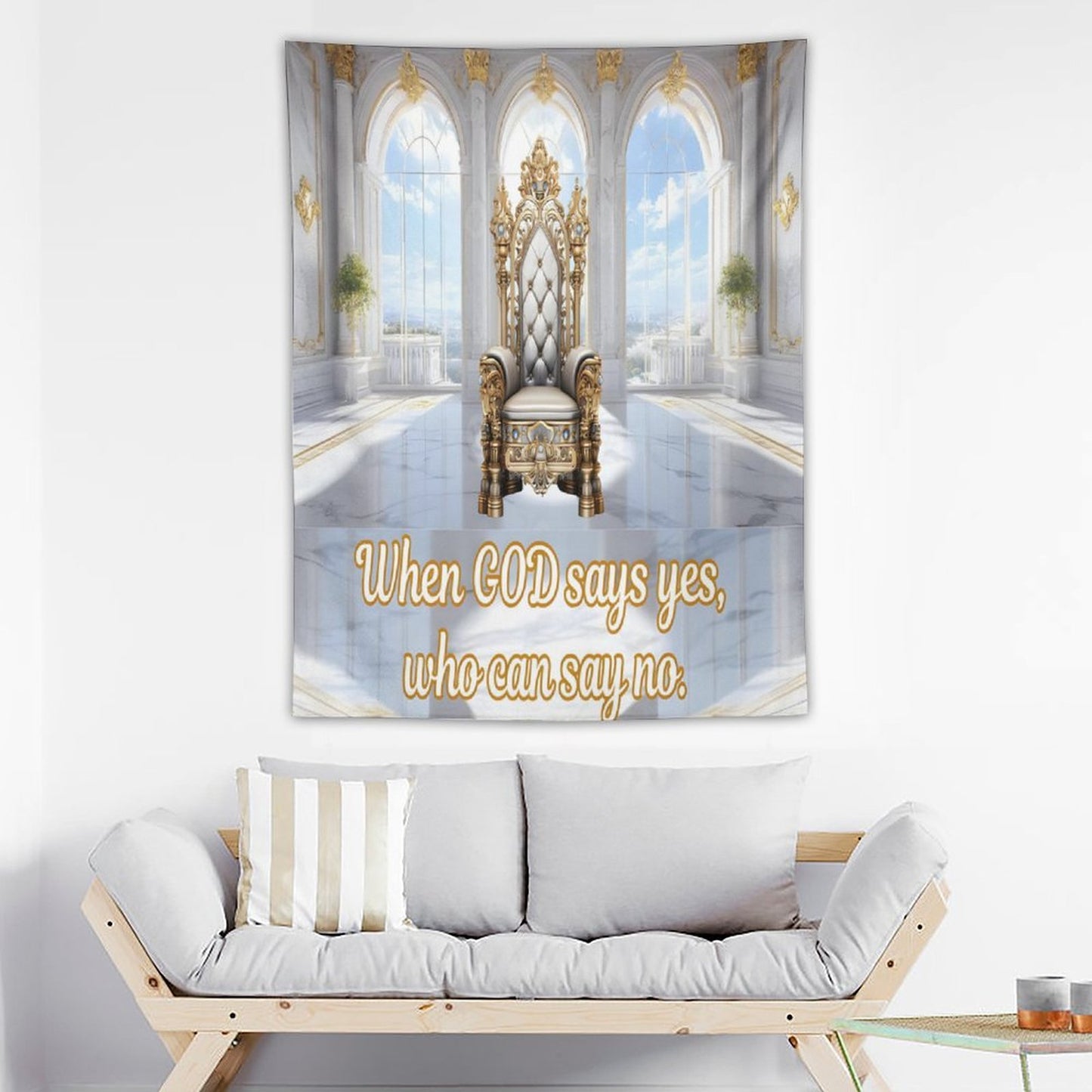 Wall Art with Vertical Tapestry