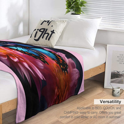BLUE BUTTERFLY 280gsm Flannel Blanket-50"x60" (Dual-sided Printing)