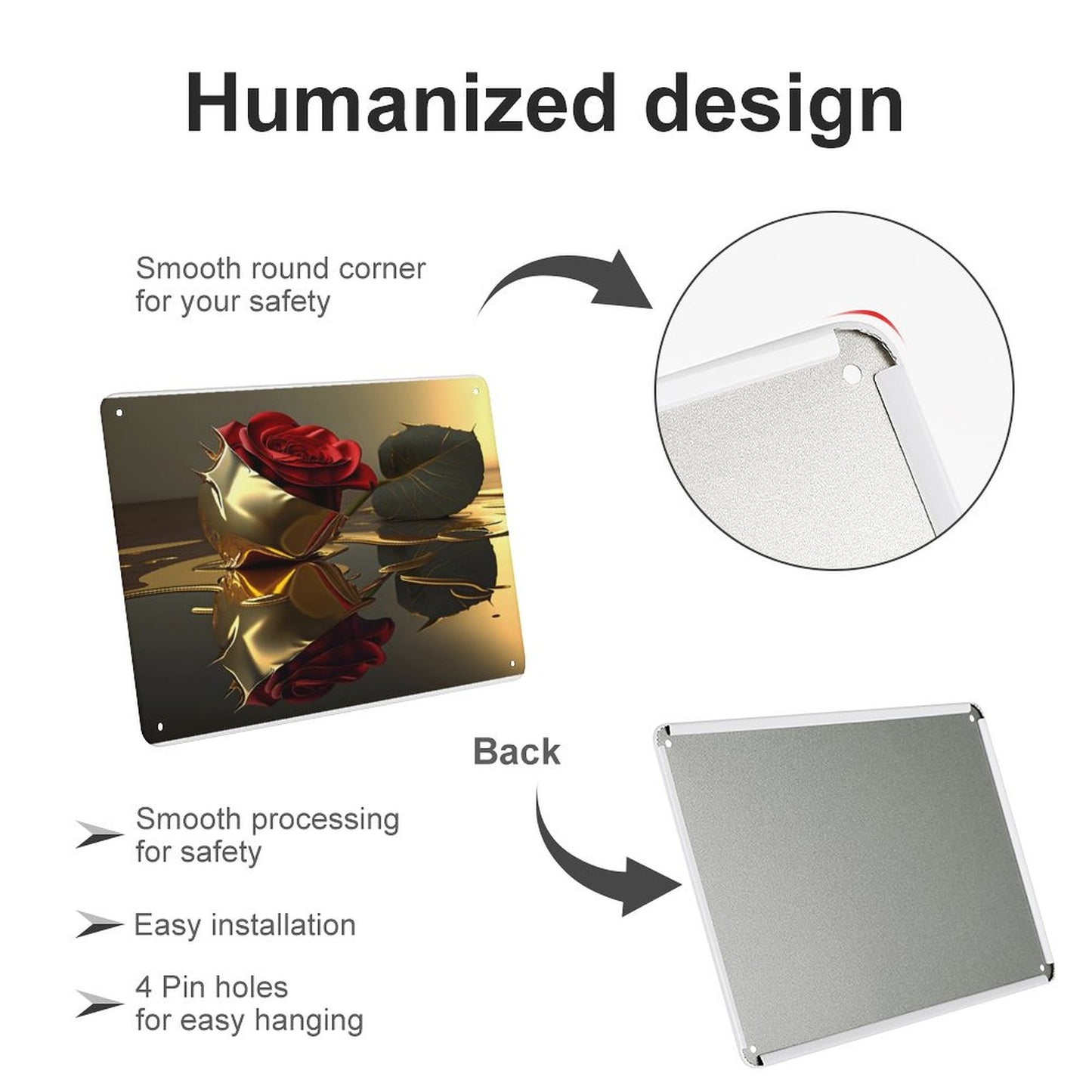 Horizontal Personalized Metal Wall Art Tin Sign-5.5"x7.9"/14x20cm