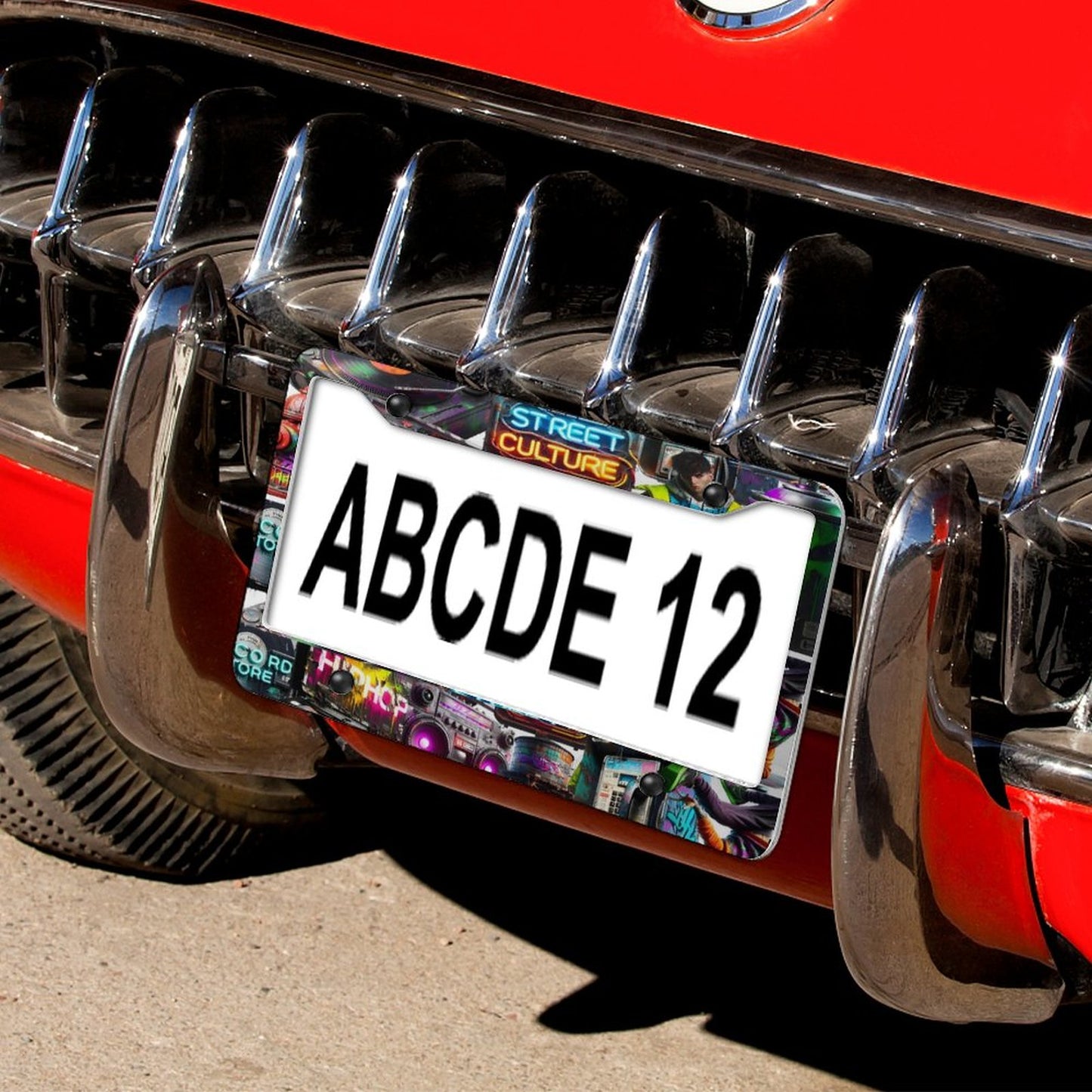 License Plate Frames with 4 Round Holes (1 Pair)
