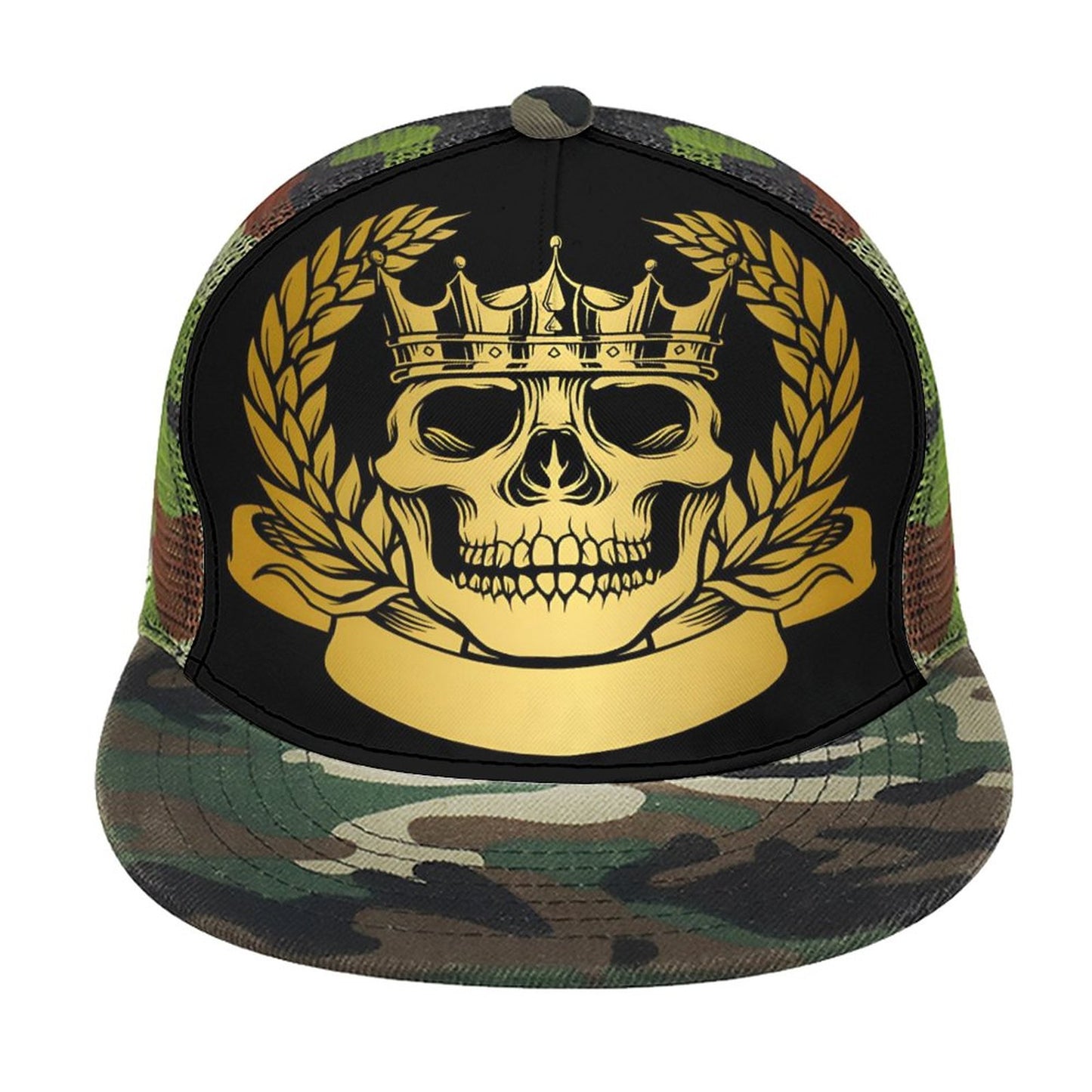 Flat Brim Trucker Hat with Fashion Frontier