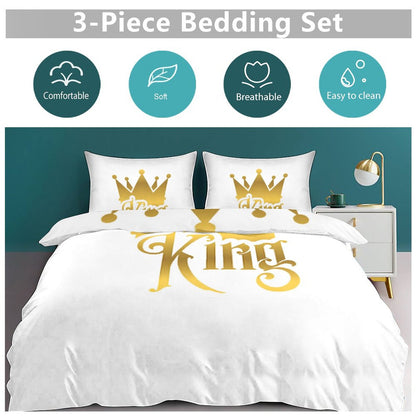 3-Piece Bedding Set-86"×70"/ 218×177cm (Dual-sidede Printing)