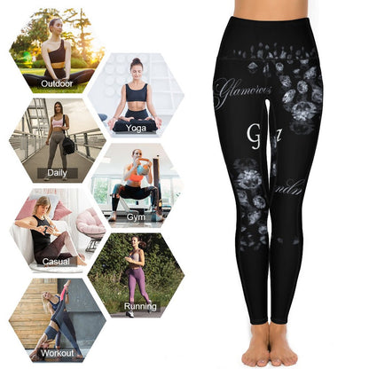 Custom Printed Yoga Pants with 2 Pockets CE003 (All-Over Printing)