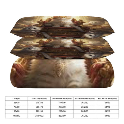 3-Piece Bedding Set-90"x90"/ 229x229cm (Dual-sided Printing)