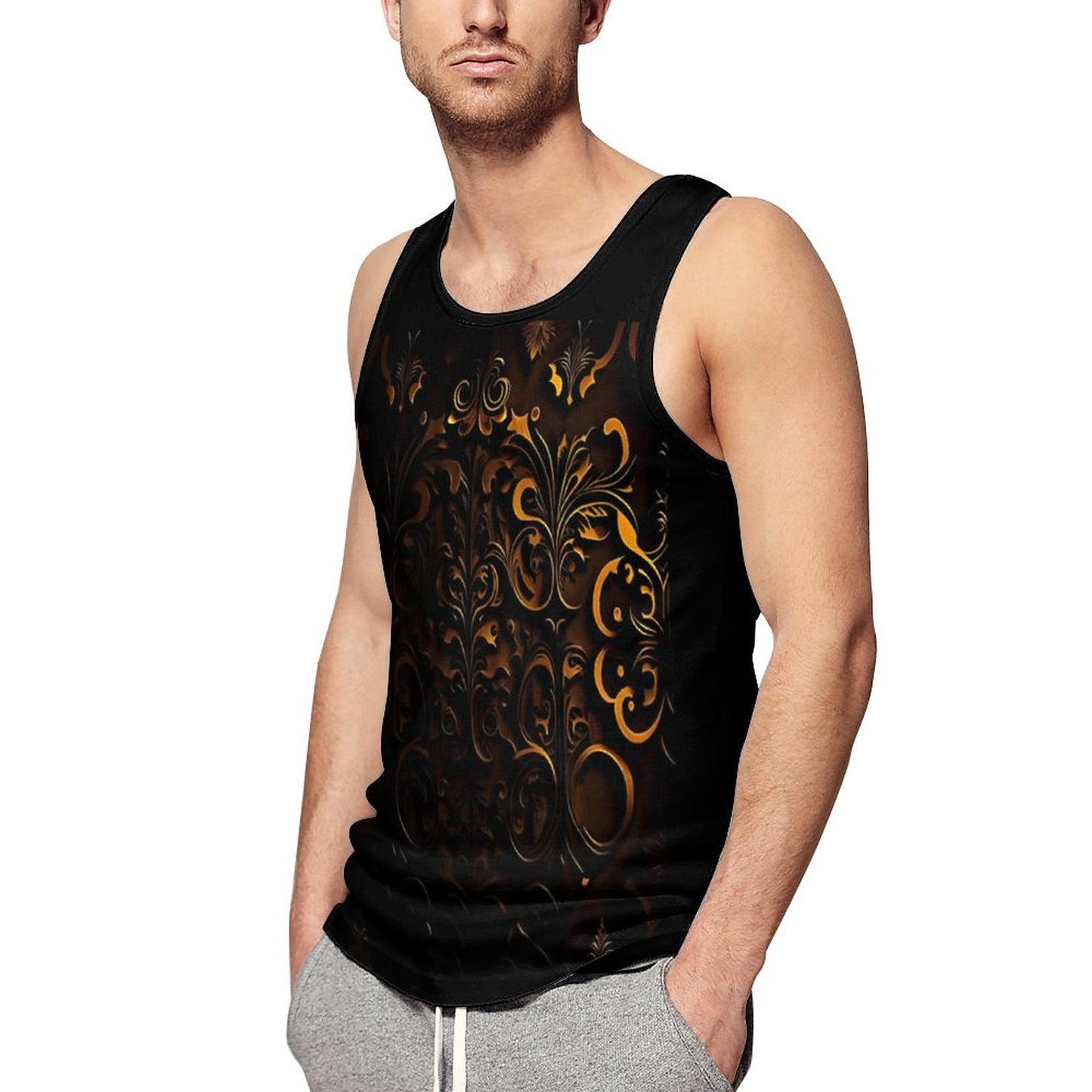 EMBEDDED BRONZE Men's Printed Vest BK (All-Over Printing)