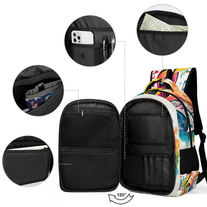 MUSIC GRAFFITI Multi-Pocket Backpack
