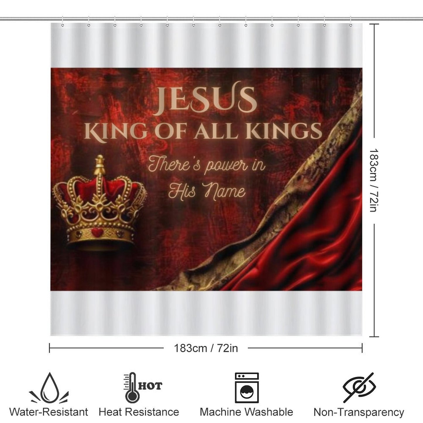 Shower Curtain Set with 3 Rugs