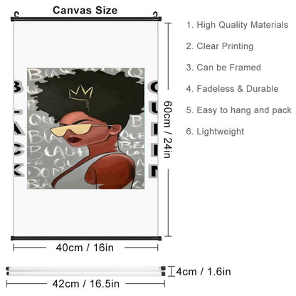 Canvas Hanging Poster with Scrolls-16"x24"/ 40x60cm