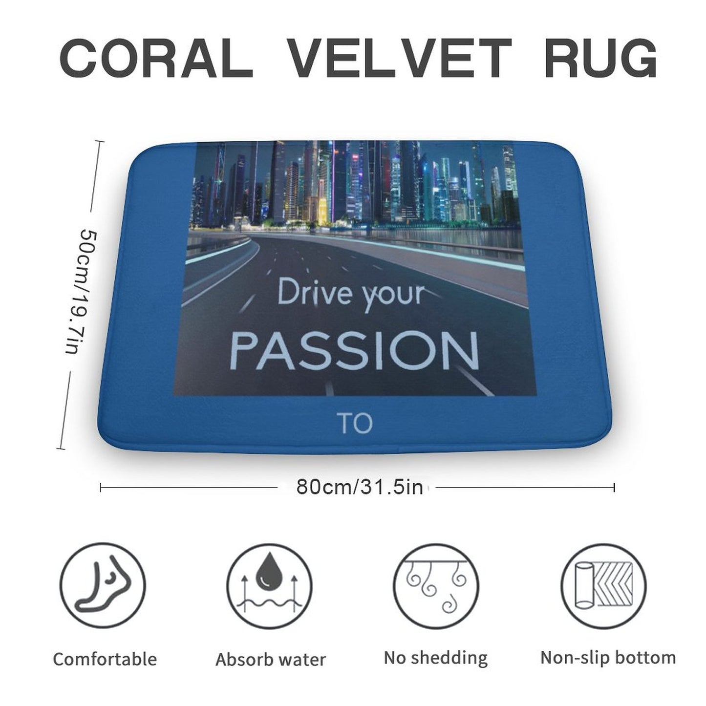 Coral Velvet Rug-19.7"x31.5"/50x80cm