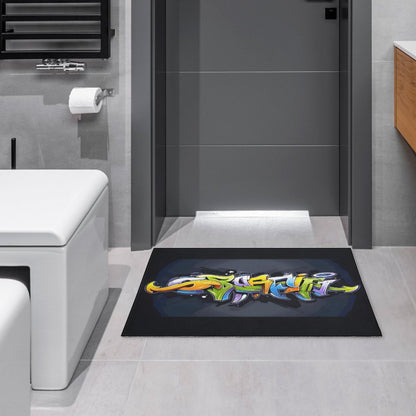 COLORFUL GRAFFITI Crystal Velvet Bedroom Floor Mat