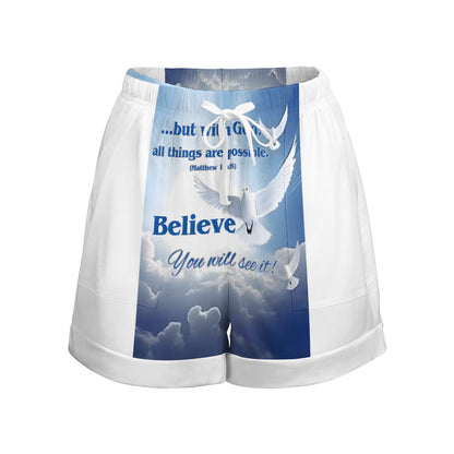 High Waisted Quick Drying Shorts(All-Over Printing)