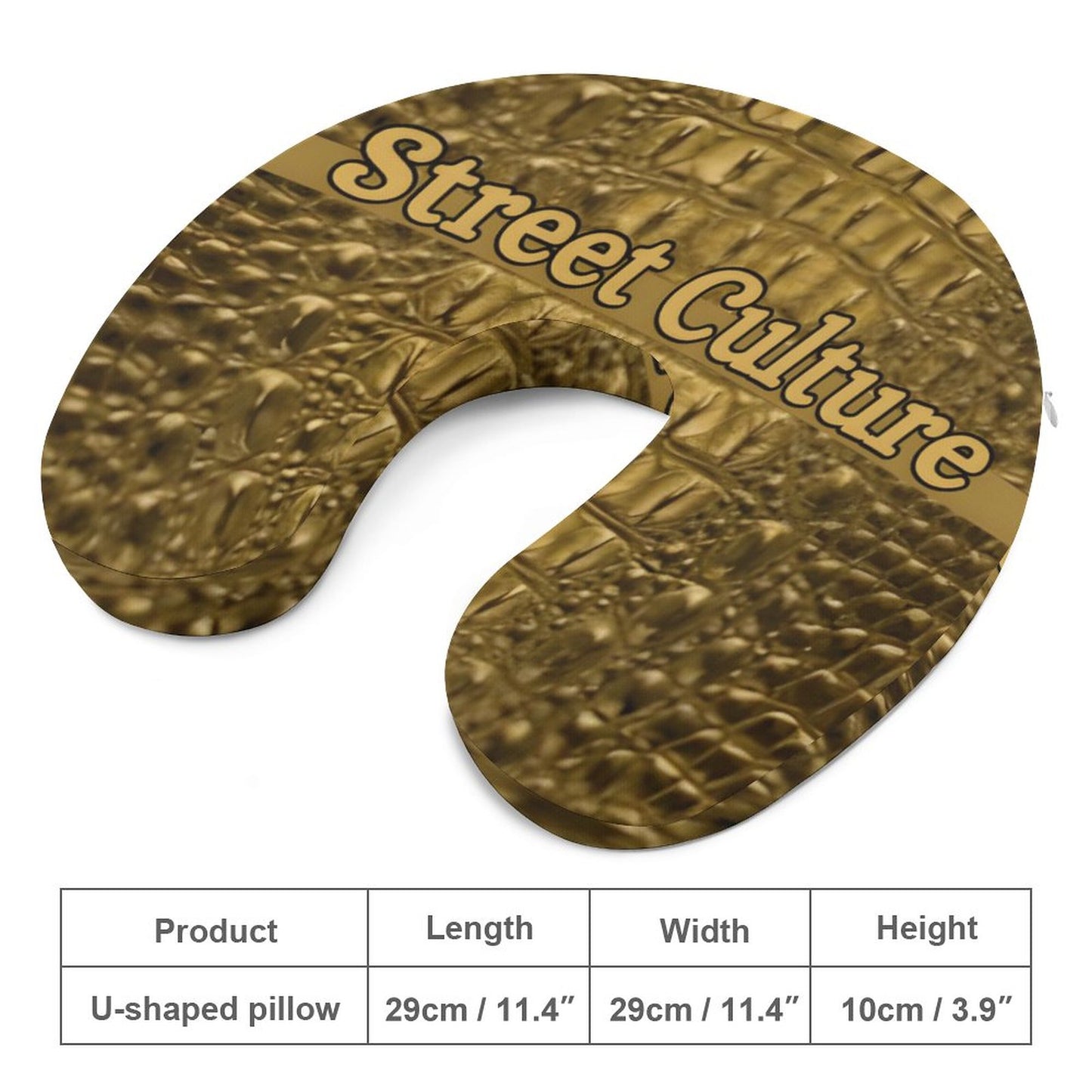 STREET CULTURE Alligator MEMORY FOAM Neck Pillow for Restful Journeys (high-quality softness)