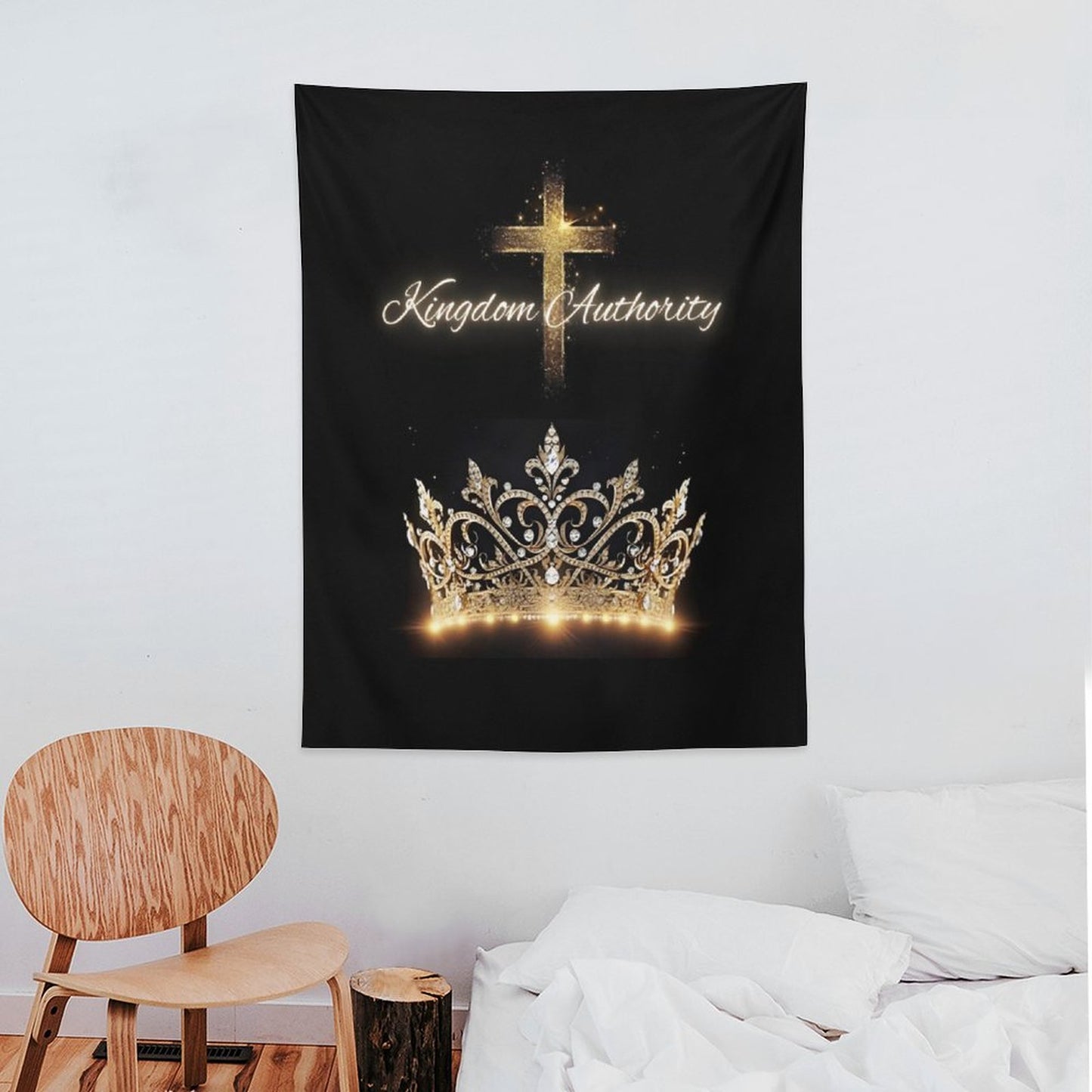 Wall Art with Vertical Tapestry