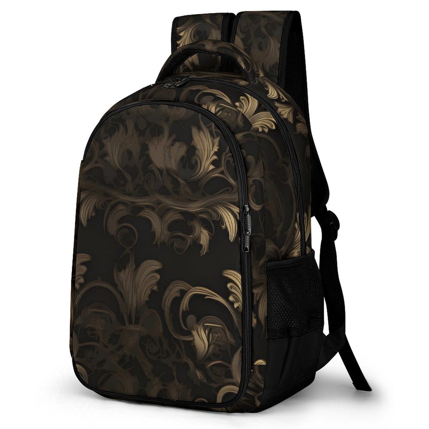 BLACK & GOLD ACCENT Multi-Pocket Back Pack