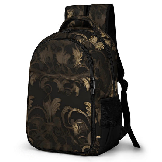 BLACK & GOLD ACCENT Multi-Pocket Back Pack