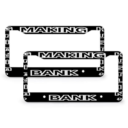 License Plate Frames with 4 Round Holes (1 Pair)-MAKING BANK