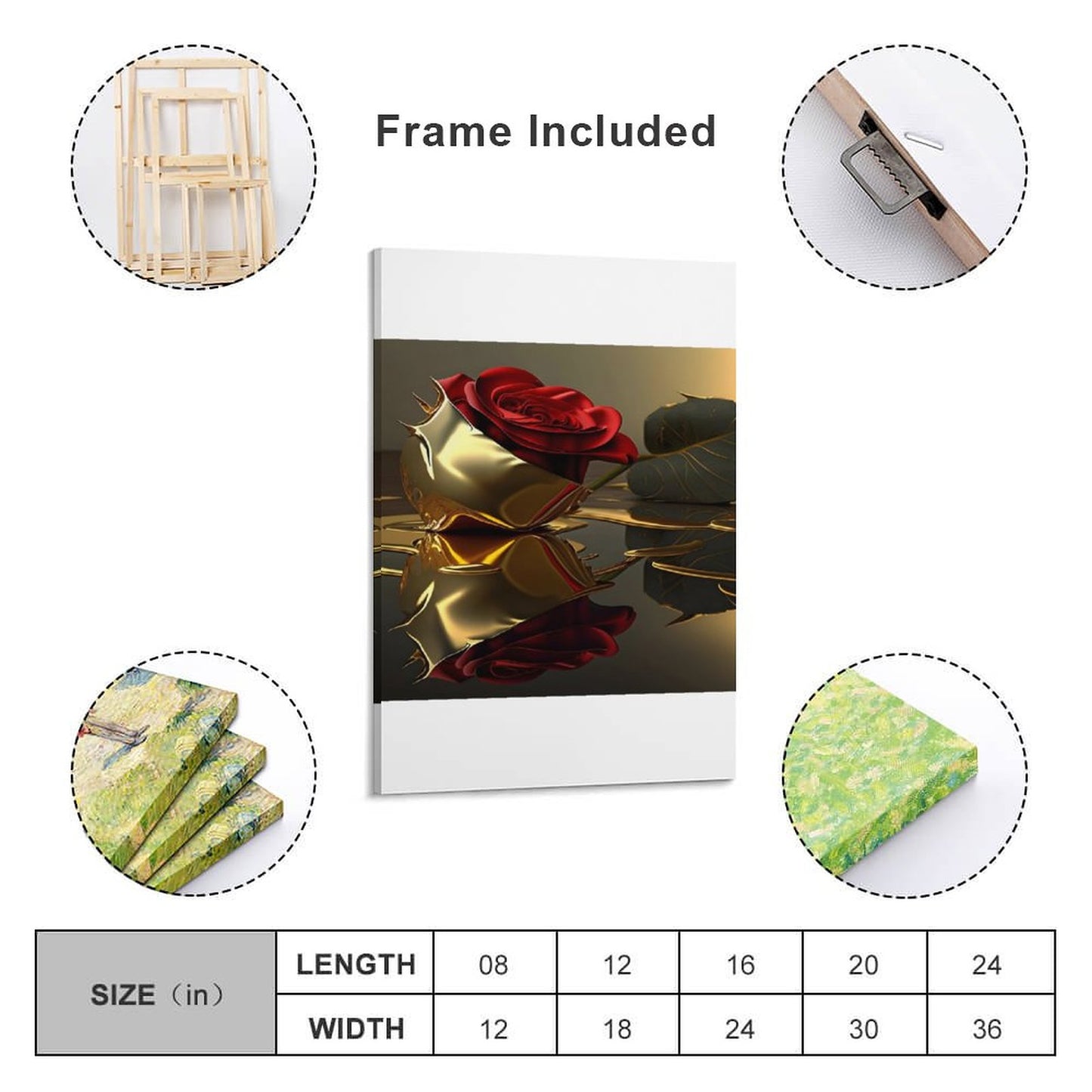 Framed Wooden Poster Hanging (Vertical 2:3)-8x12 inch