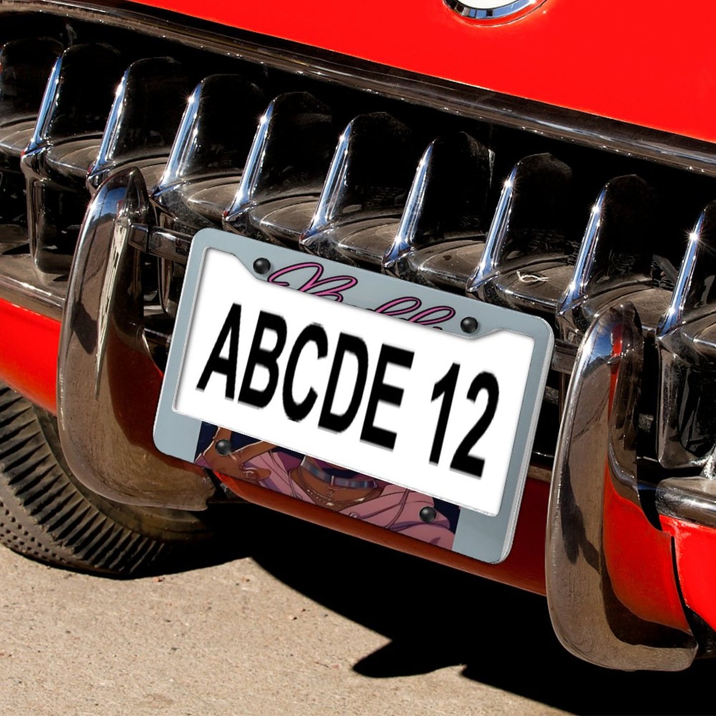 License Plate Frames with 4 Round Holes (1 Pair)