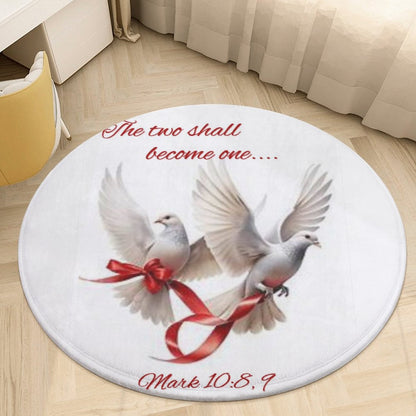 Round Coral Velvet Warm Floor Mat