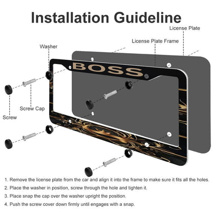 License Plate Frames with 4 Round Holes (1 Pair)