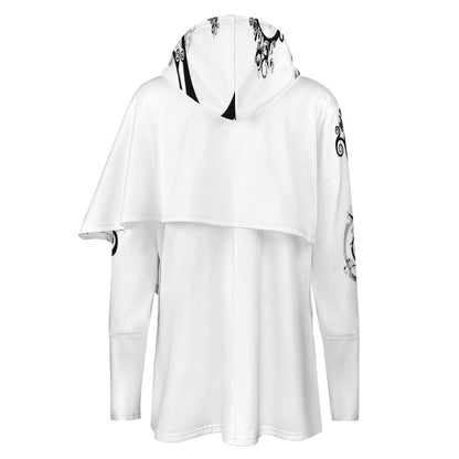 230gsm Poncho-style Long Sleeve Women Hoodie with Irregular Hem DS001 (All-Over Printing)