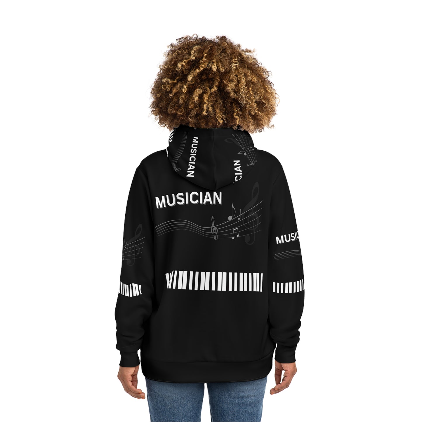 MUSICIAN'S PIANO Unisex Black Fashion Hoodie