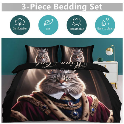 3-Piece Bedding Set-86"×70"/ 218×177cm (Dual-sidede Printing)
