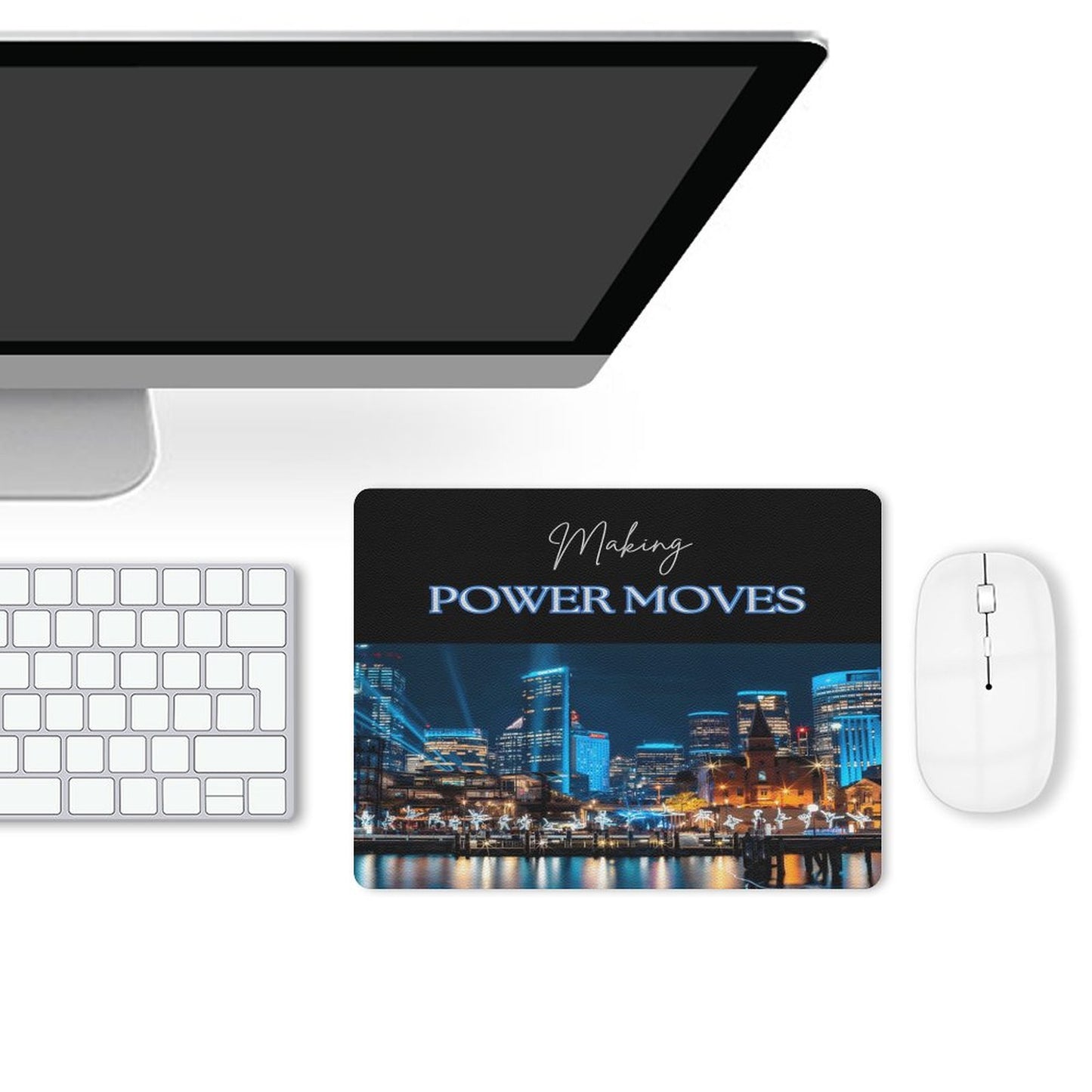 MAKING POWER MOVES PU Leather Mouse Pad