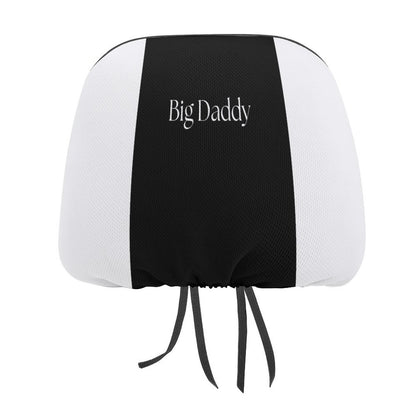 Custom Car Headrest Covers-BIG DADDY b/w