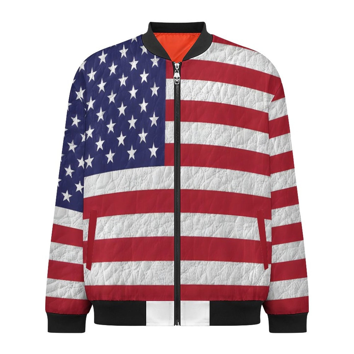 AMERICA Zipper Bomber Jacket-SMALL-5XL