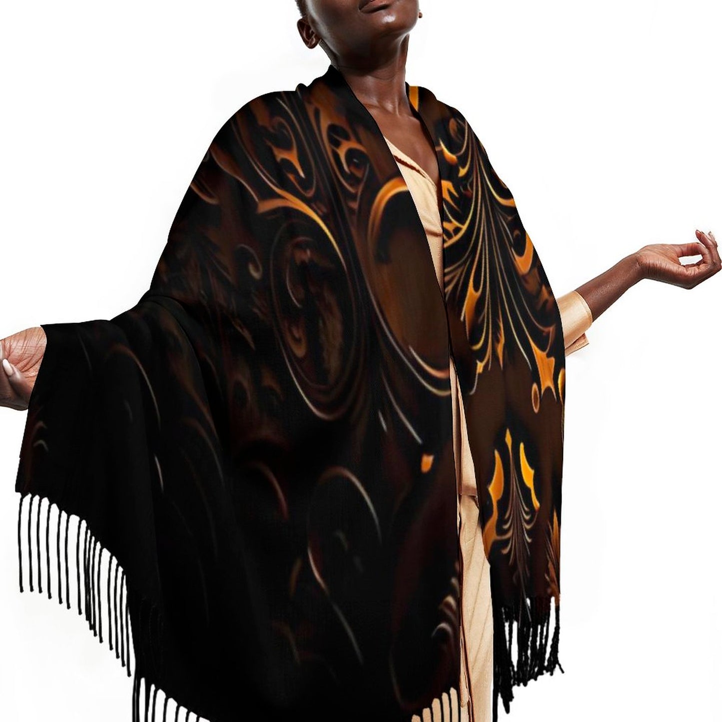 Cashmere-like Tassel Scarf (All-Over Printing)