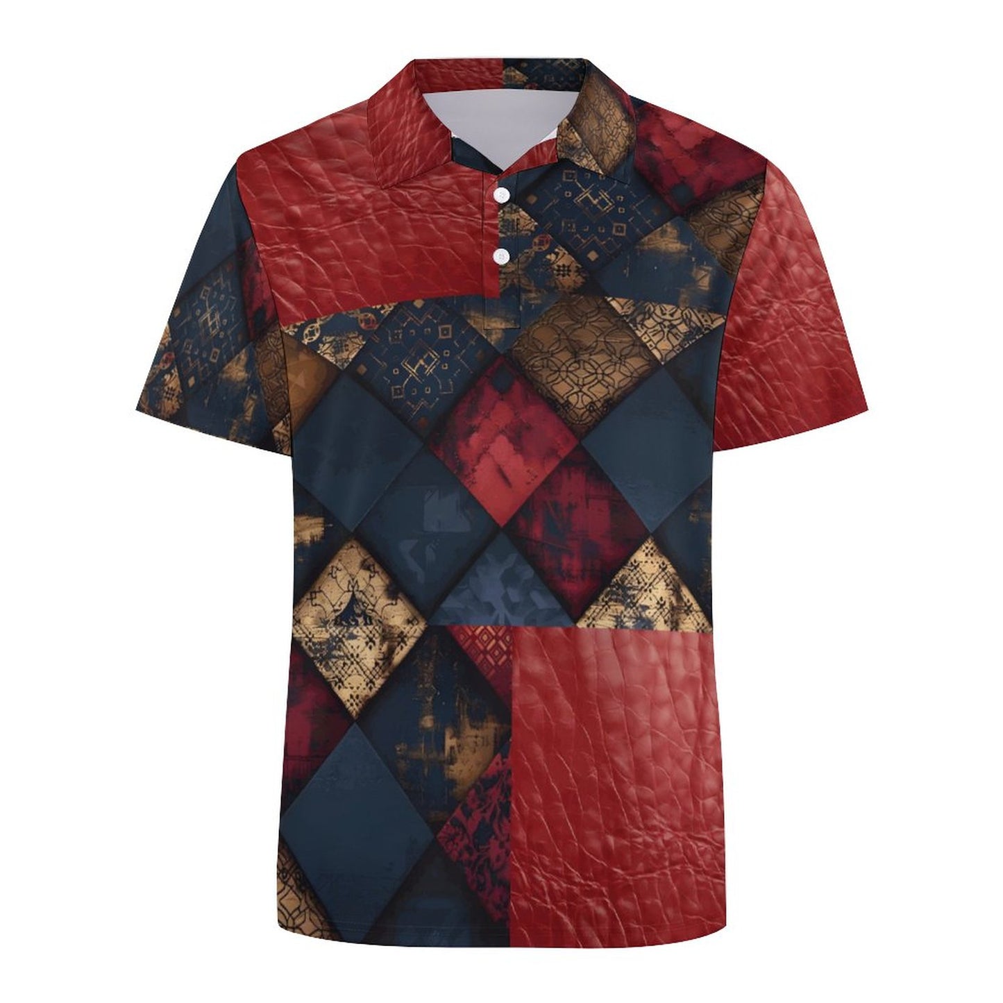 TRIANGLES & LEATHER Polo Shirt-SMALL-5XL