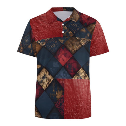 TRIANGLES & LEATHER Polo Shirt-SMALL-5XL