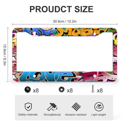 License Plate Frames with 4 Round Holes (1 Pair)