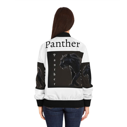 PANTHER STYLE 2 Women's Bomber Jacket (white)-S-2XL