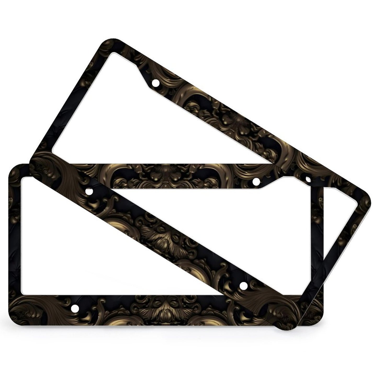 License Plate Frames with 4 Round Holes (1 Pair)