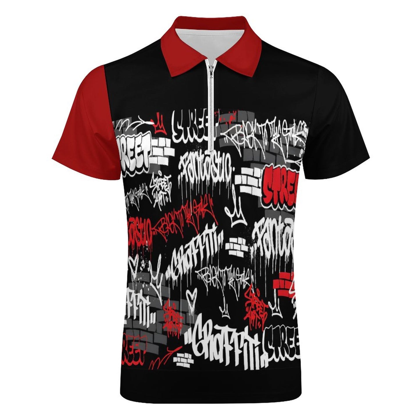 Men's Short Sleeve POLO Shirt with Zipper B470 (All-Over Printing)