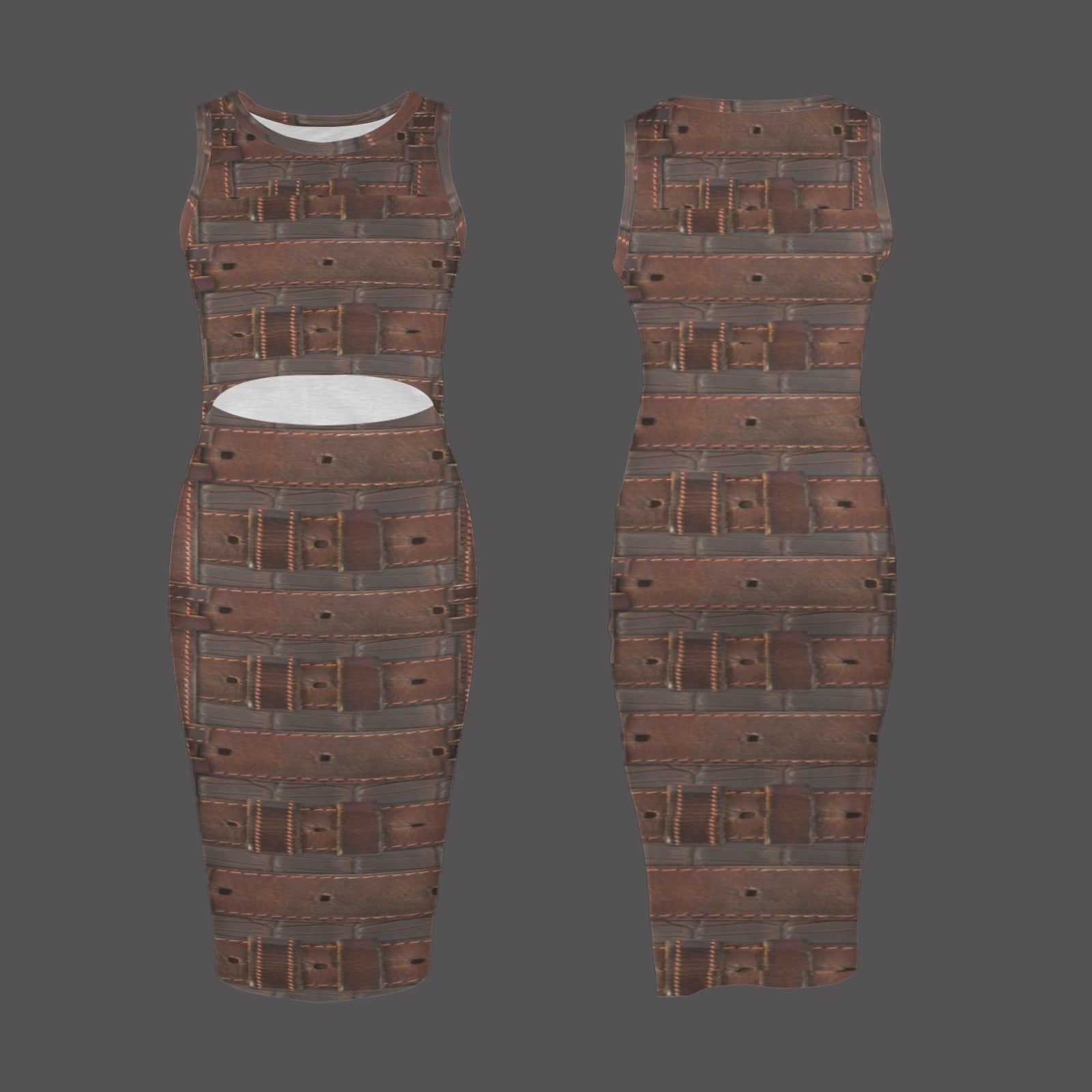 Rugged Leather Buckle Print
