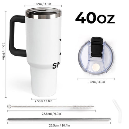 40oz Insulated Tumbler with Handle and Straw
