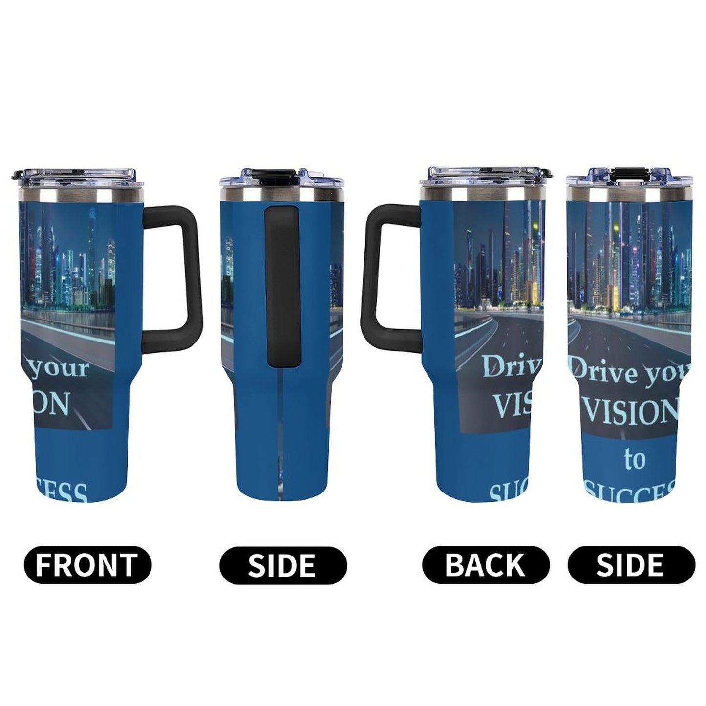 40oz Insulated Tumbler with Handle and Straw