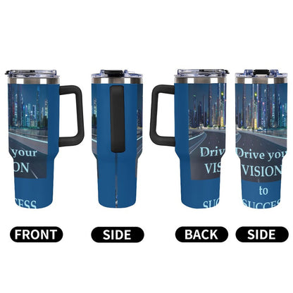 40oz Insulated Tumbler with Handle and Straw