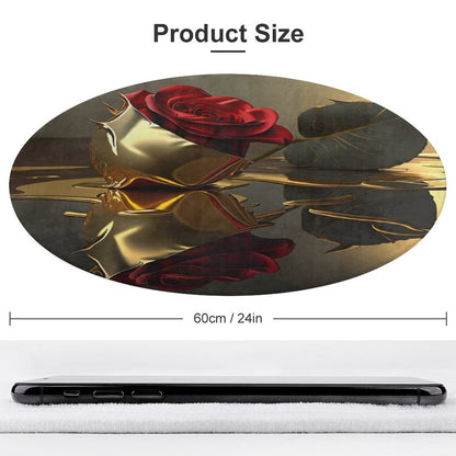 ROSE IN GOLD Round Coral Velvet Warm Floor Mat