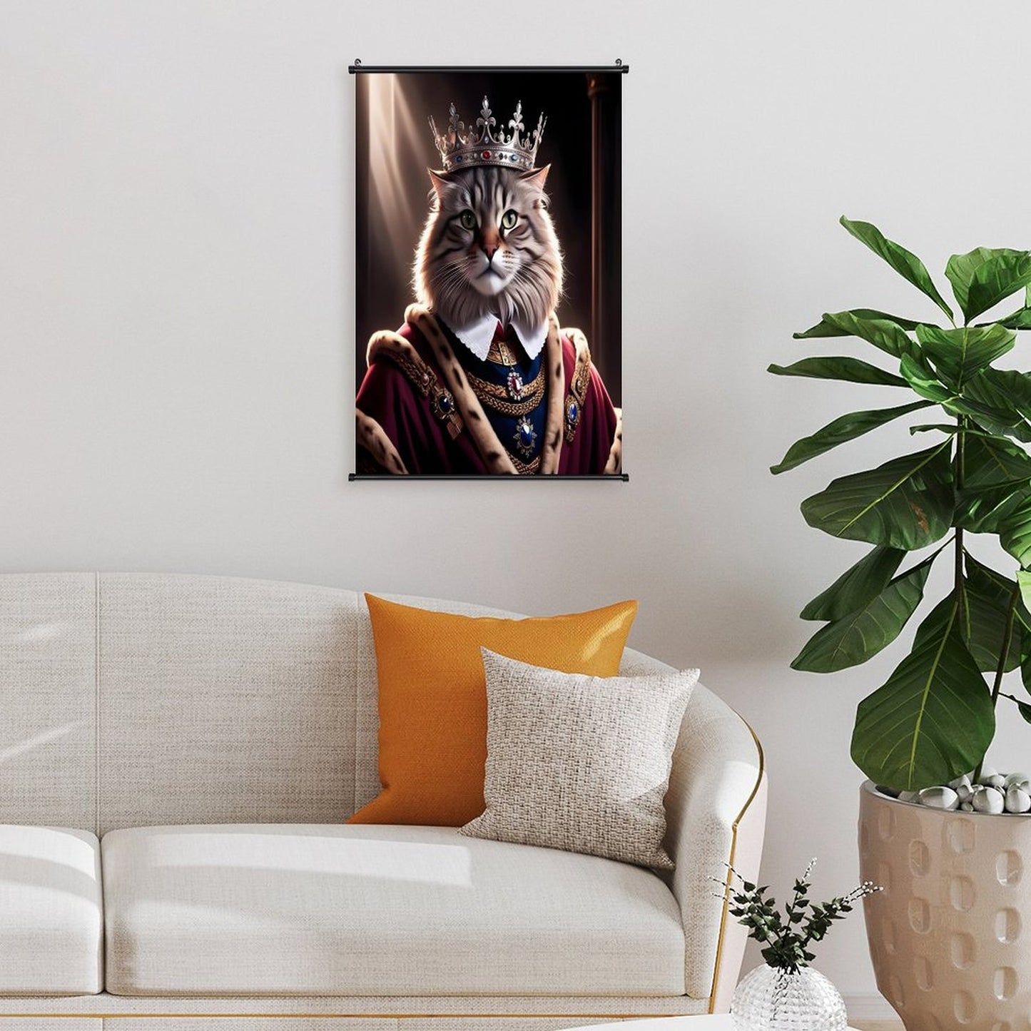 Canvas Hanging Poster with Scrolls-16"x24"/ 40x60cm-CAT KING