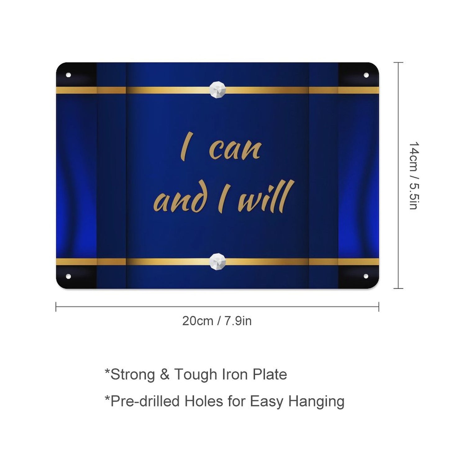Horizontal Personalized Metal Wall Art Tin Sign-5.5"x7.9"/14x20cm
