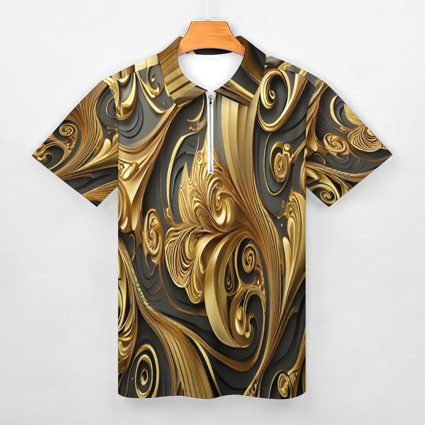 Men's Short Sleeve POLO Shirt with Zipper B470 (All-Over Printing)