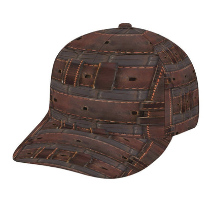 RUGGED LEATHER BUCKLE Print Bent Fitted Cap
