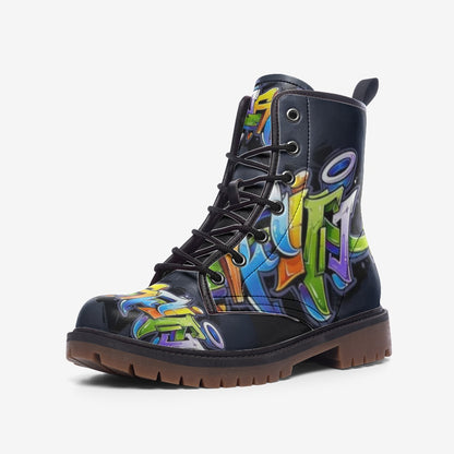 COLORFUL GRAFFITI Casual Leather Lightweight boots