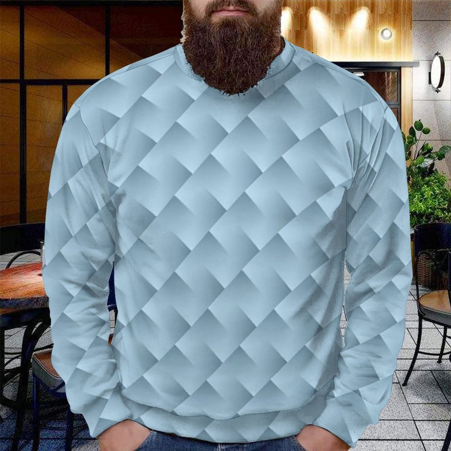 250gsm Round Neck Men's Sweatshirt 4T35 (All-Over Printing)