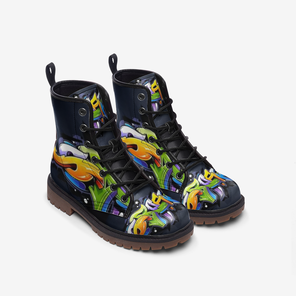 COLORFUL GRAFFITI Casual Leather Lightweight boots