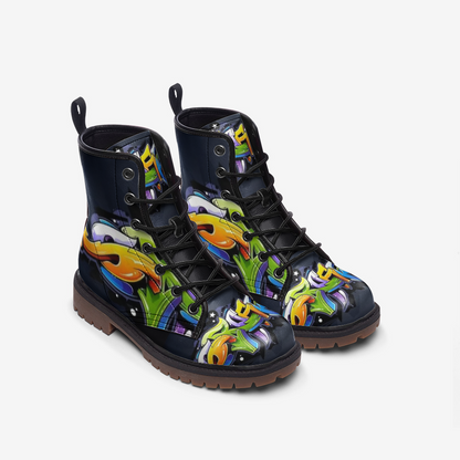 COLORFUL GRAFFITI Casual Leather Lightweight boots